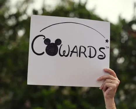 Numerous Rally In Front Of Disney Headquarters Concerning ‘Authoritarian’ Kimmel Cancellation